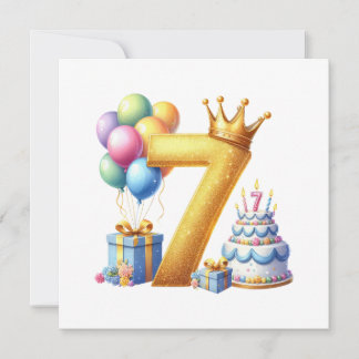 7歳の誕生日おめでとう 招待状