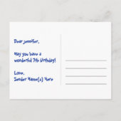 ７歳の誕生日おめでとう！楽しい星の模様、虹の７、名前入り ポストカード (裏面)