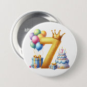 7歳の誕生日おめでとう 缶バッジ (正面&裏面)