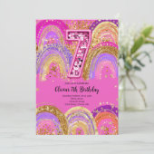 ７歳の誕生日　女の子の招待状 招待状 (スタンド正面)