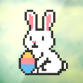 ８ビットのかわいいイースターバニー/ウサギ ウィンドウサイン (シート3)