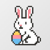 ８ビットのかわいいイースターバニー/ウサギ ウィンドウサイン (シート)