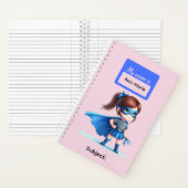 ８人のスーパーヒーロー少女たちへの文房具プレゼント ノートブック (内側)