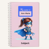 ８人のスーパーヒーロー少女たちへの文房具プレゼント ノートブック (正面)