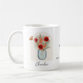 8月の誕生花マグ コーヒーマグカップ (左)