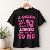 ８月 誕生日のお姫様 ピンクのプリンセス クイーン ギフト Tシャツ