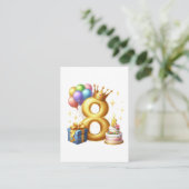 8歳の誕生日おめでとう エンクロージャーカード (スタンド正面)
