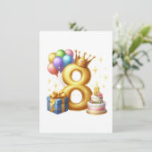 ８歳の誕生日おめでとう サンキューカード (スタンド正面)