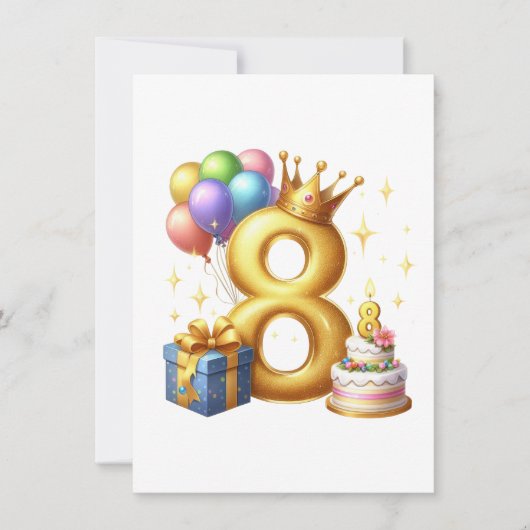 ８歳の誕生日おめでとう サンキューカード (正面)