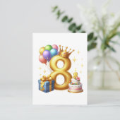 8歳の誕生日おめでとう シーズンポストカード (スタンド正面)