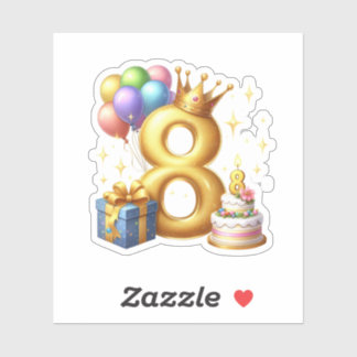 8歳の誕生日おめでとう シール