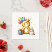 ８歳の誕生日おめでとう スタンダードカクテルナプキン (インサイチュ)