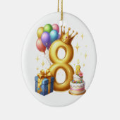 8歳の誕生日おめでとう セラミックオーナメント (右)