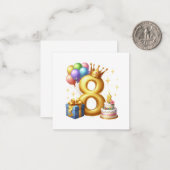 8歳の誕生日おめでとう ノートカード (正面/裏面インサイチュ)