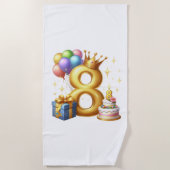 ８歳の誕生日おめでとう ビーチタオル (正面)