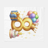 8歳の誕生日おめでとう フリースブランケット (正面(横))