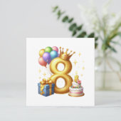 8歳の誕生日おめでとう 招待状 (スタンド正面)