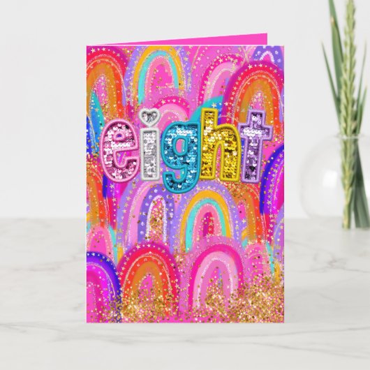 8歳の誕生日 サンキューカード (正面)