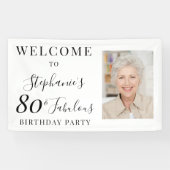 80歳とファビュラスなお祝い 80歳の誕生日フォトパーティー 横断幕 (横)
