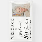 80歳とファビュラスなお祝い 80歳の誕生日フォトパーティー 横断幕 (縦)