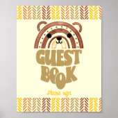 ８ｘ１０ ゲストブック ボヘミア ウッドランド クマ 誕生日 (正面)