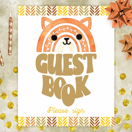 ８ｘ１０ ゲストブック ボヘミア ウッドランド フォックス バースデー