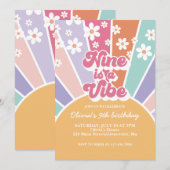 9はビビッとレトロサンシャインレインボーデイジー 招待状 (正面/裏面)