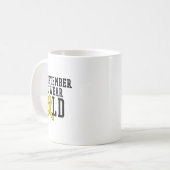 9月は金色のリボンを身に着けて小児がん支援を コーヒーマグカップ (正面左)