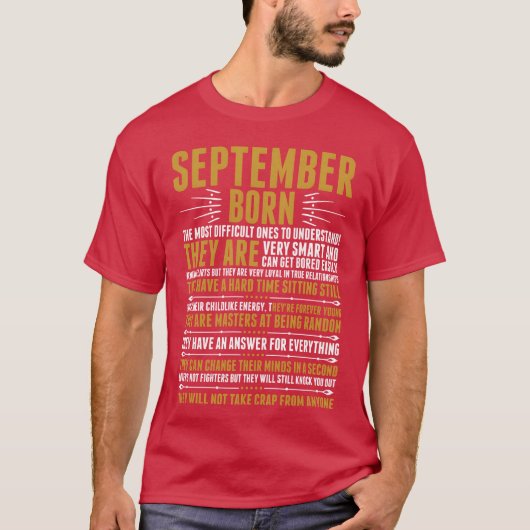 9月生まれに贈る名言Tシャツ 面白い Tシャツ (正面)