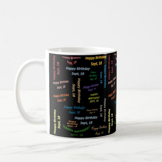 9月18日 誕生日マグカップ コーヒーマグカップ (左)