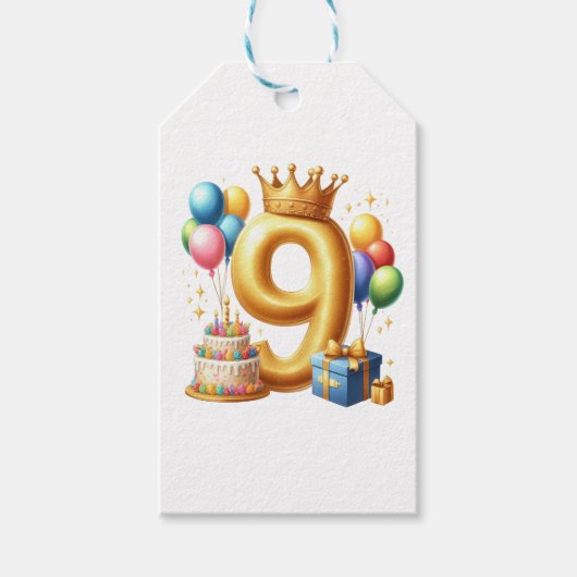 ９歳の誕生日おめでとう ギフトタグ (正面)