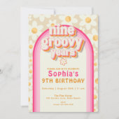 ９歳の誕生日おめでとう！ダイジーレインボーな９年間の軌跡 招待状 (正面)