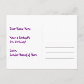 ９歳の誕生日おめでとう！楽しい星の模様、虹９、名前 ポストカード (裏面)