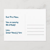 9歳の誕生日おめでとう!楽しい花火模様+虹9 ポストカード (裏面)