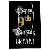 ９歳の誕生日 ～ 華麗なスクリプト; 偽の金の輝き; 名前 ミディアムペーパーバッグ (裏面)