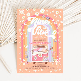 9歳はビバ・デイジー・グルービー・バン 9歳の誕生日 招待状