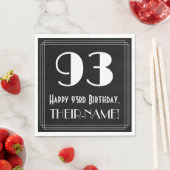 93歳の誕生日 ~アールデコ調のデザイン「93」, ネーム スタンダードランチョンナプキン (インサイチュ)