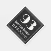 93歳の誕生日 ~アールデコ調のデザイン「93」, ネーム スタンダードランチョンナプキン (角)