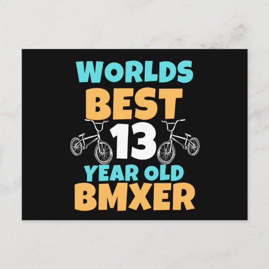 ＢＭＸ１３歳の誕生日パーティーのコスチューム ポストカード (正面)