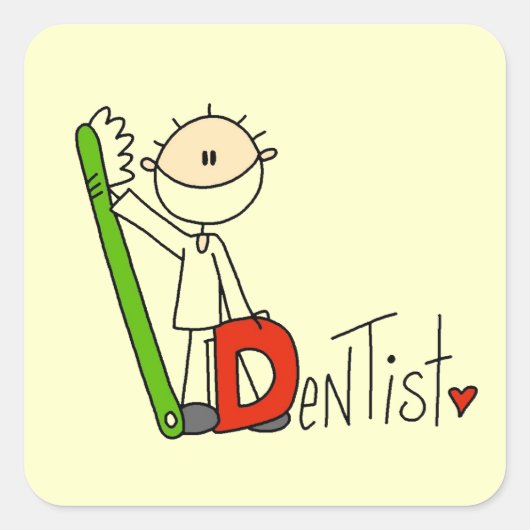 Dは歯医者さん(Dはディー) スクエアシール (正面)