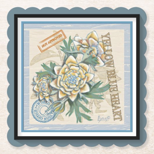 Ｇクリエーションオフィス　黄色い花 ペーパーコースター (正面)