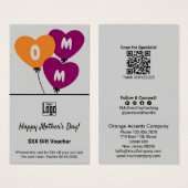 ＭＯＭ　バルーン　母の日　プロモ　クーポンカード (正面&裏面)