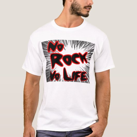 No Rock No LifeNo Rock No Life Classic Music Typog Tシャツ (正面)