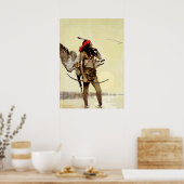 Ｎ・Ｃ・ワイエス 歴史的絵画 ネイティブアメリカンの狩猟 ポスター (キッチン)