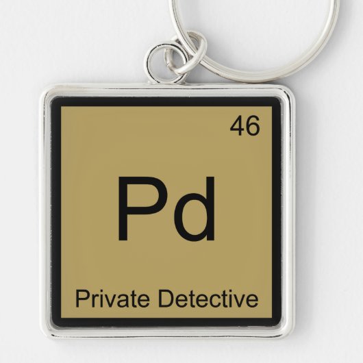 Pd - プライベート探偵 化学元素記号Tシャツ キーホルダー (正面)