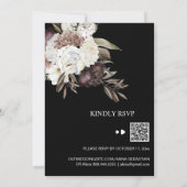 ※ＱＲコードでＲＳＶＰ（出欠確認） バーガンディローズの花束とＡＲ１５ 結婚式 招待状 (裏面)