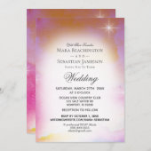 *~RSVP ウェブサイト 宇宙の星雲 天の結婚式 招待状 (正面/裏面)