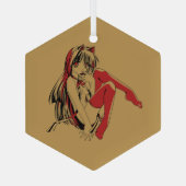 Ｒ＆Ｂ漫画、ねこ猫娘系ファーリー ロリィタ アニメ ガラスオーナメント (裏面)