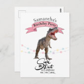 Tレックス、ガール セーブ・ザ・デート ポストカード (正面/裏面)