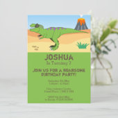 Ｔ－Ｒｅｘ恐竜＆火山７歳誕生日パーティー 招待状 (スタンド正面)